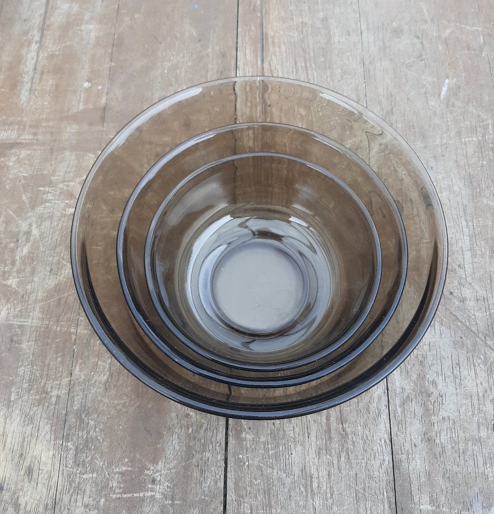 Set van Drie Vintage Rookglazen Schalen Arcoroc France, Ophalen