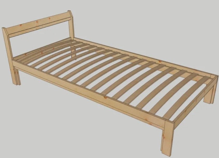 Ikea Neiden 90x200 Houten eenpersoonsbed met lattenbodem, Huis en Inrichting, Ophalen, Gebruikt, 90 cm, 200 cm