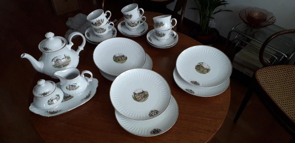 Vintage servies / serviezen met Nederlandse kastelen, Antiek en Kunst, Ophalen of Verzenden