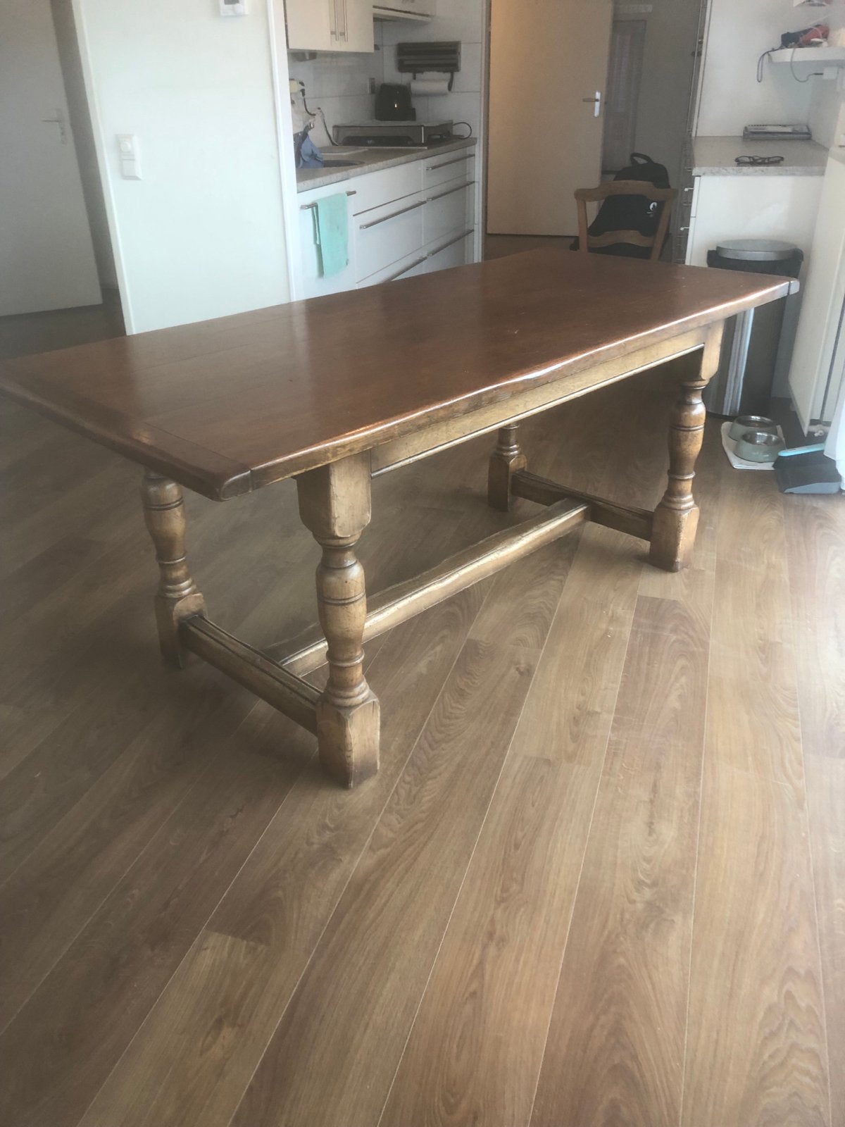 Massieve houten eettafel - Rustiek en robuust, Gebruikt, 200 cm of meer, Rechthoekig, 50 tot 100 cm