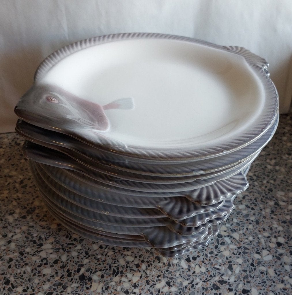 12 grote visborden Waechtersbach vis bord platvis, Huis en Inrichting, Keuken | Servies, Gebruikt, Ophalen of Verzenden, Bord(en)