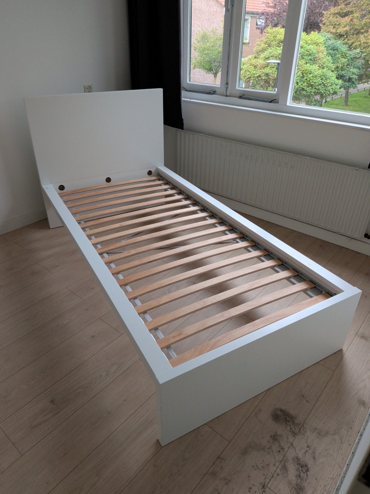 IKEA MALM bed 90x200 met LURÖY lattenbodem (zgan), 90 cm, Eenpersoons, Wit, Ophalen of Verzenden