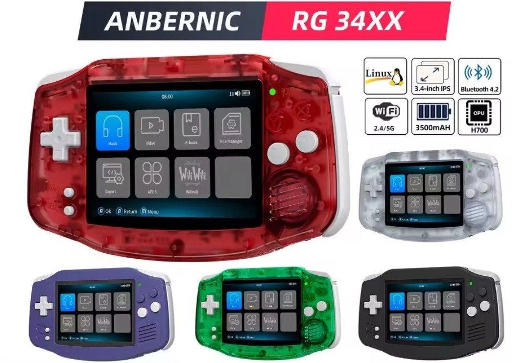 Gameboy Advance replica, Anbernic RG34xx, Ophalen of Verzenden, Anbernic, Nieuw