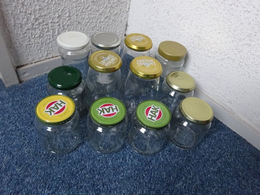 ( nr. 158 )  inmaakpotjes /   jampotjes, Ophalen of Verzenden, Gebruikt