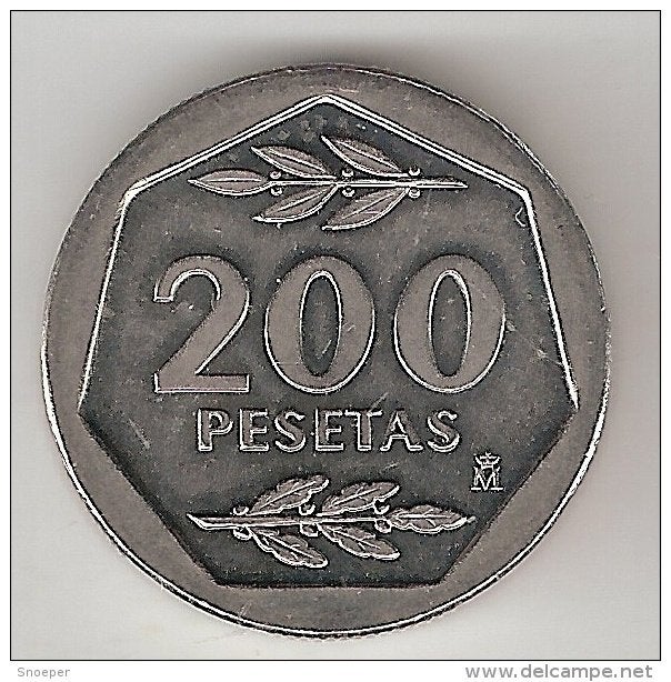 spain 200 pesetas 1986 km 829 xf+, Verzenden, Overige landen, Losse munt