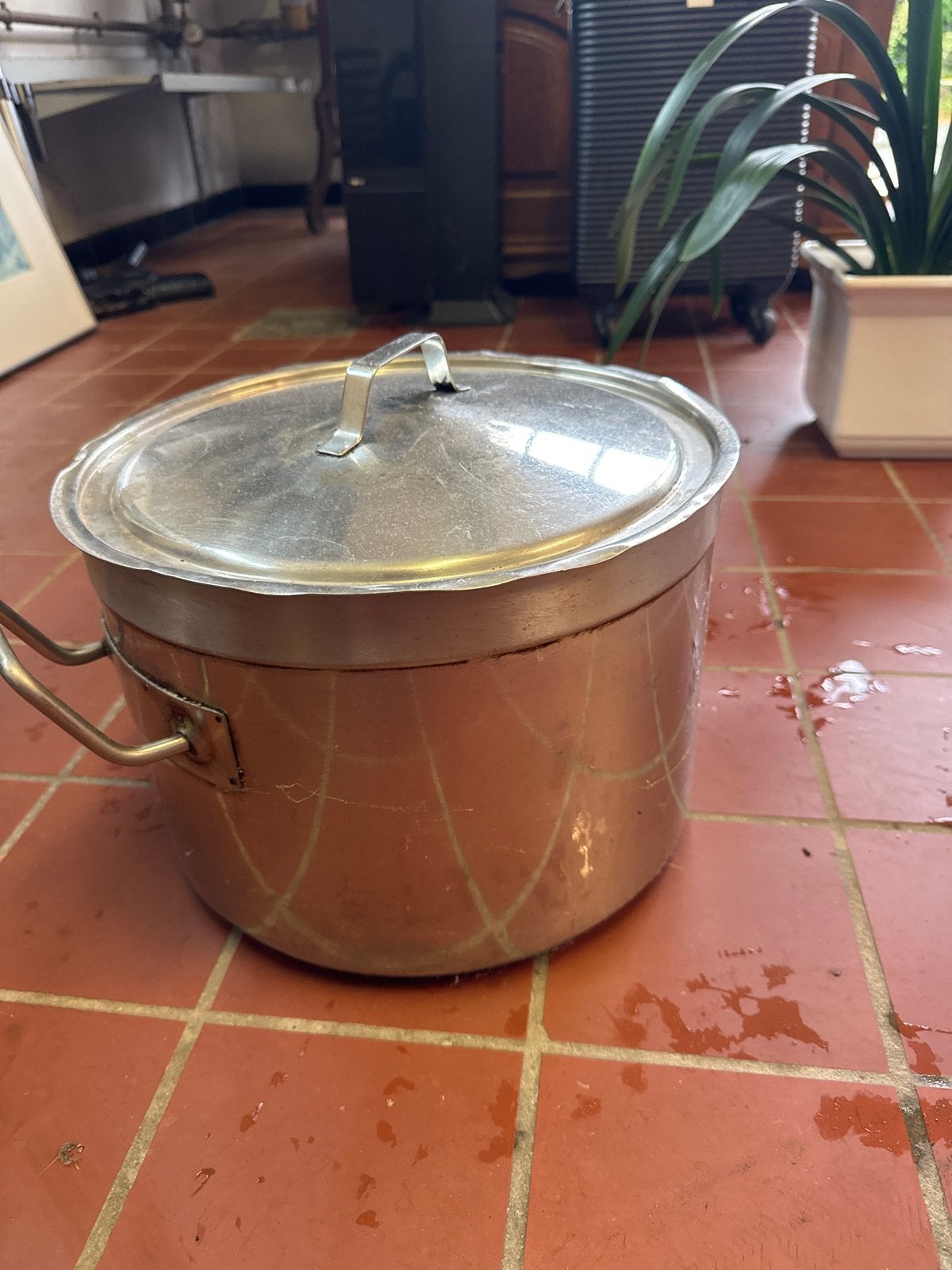 Grote 20 liter pan - Gebruikt maar in goede staat, Ophalen, Gebruikt, Met deksel, Aluminium