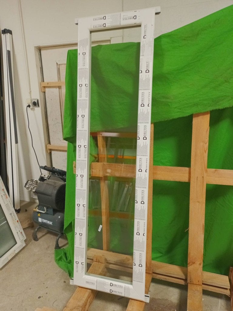 Kunststof Vast kozijn  b52 x h186 cm Wit  -338-, Niet ingevuld, Kunststof, Minder dan 75 cm, Raamkozijn