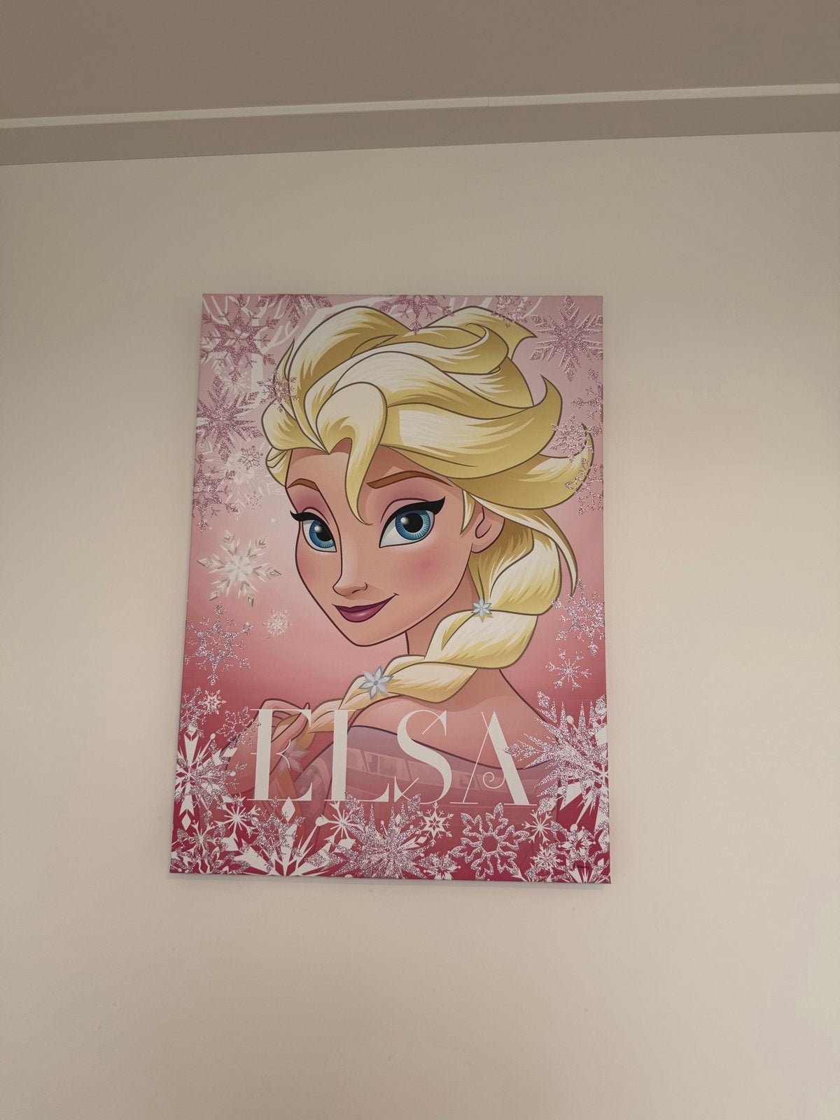 Elsa Canvas Schilderij - Disney Frozen Decoratie, 50 – 75, Ophalen of Verzenden, Zo goed als nieuw, Schilderij