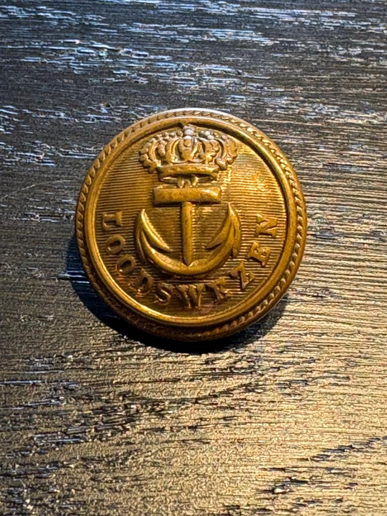 Authentieke Uniformknoop Nederlands Loodswezen - Verzamelaar, Ophalen of Verzenden