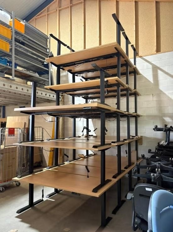 Sta Zit Bureau Elektrisch – Zwart Frame – Diverse Maten, Elektrisch, Gebruikt, Metaal, Ophalen of Verzenden