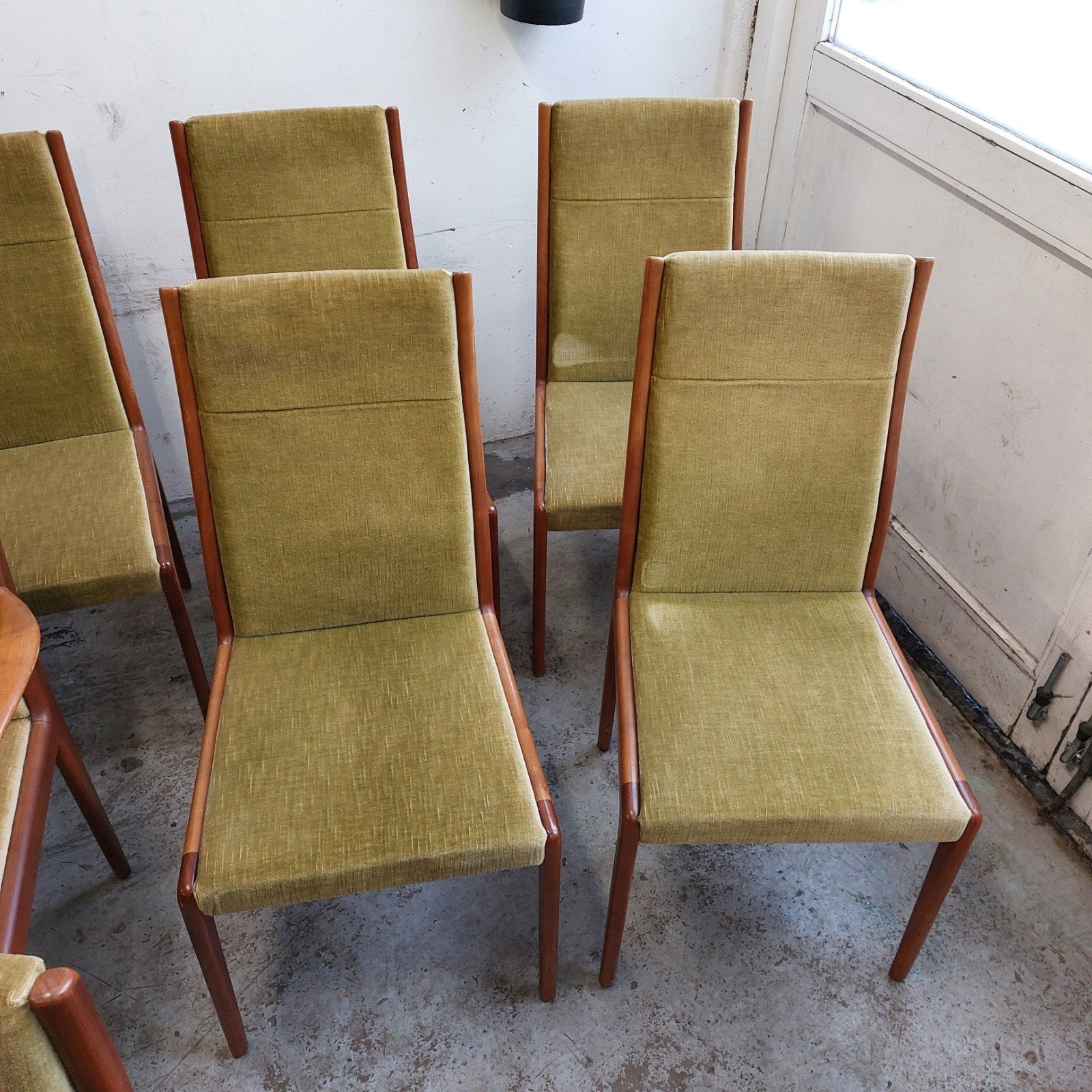 Partij 7 x vintage Klöckner stoelen, Ophalen, Gebruikt, Overige kleuren, Stof
