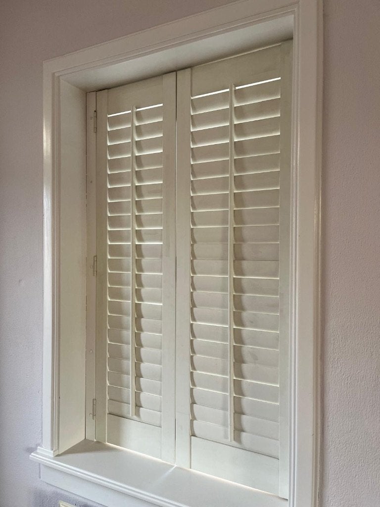 4 Houten shutters 137x84cm in Haarlem, Ophalen, Gebruikt, Wit, Hout