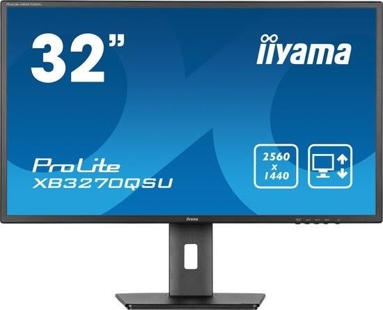 iiyama ProLite XB3270QSU-B1 - 32 inch QHD IPS Monitor, Computers en Software, IPS, Apex Electronics, In hoogte verstelbaar, Zo goed als nieuw