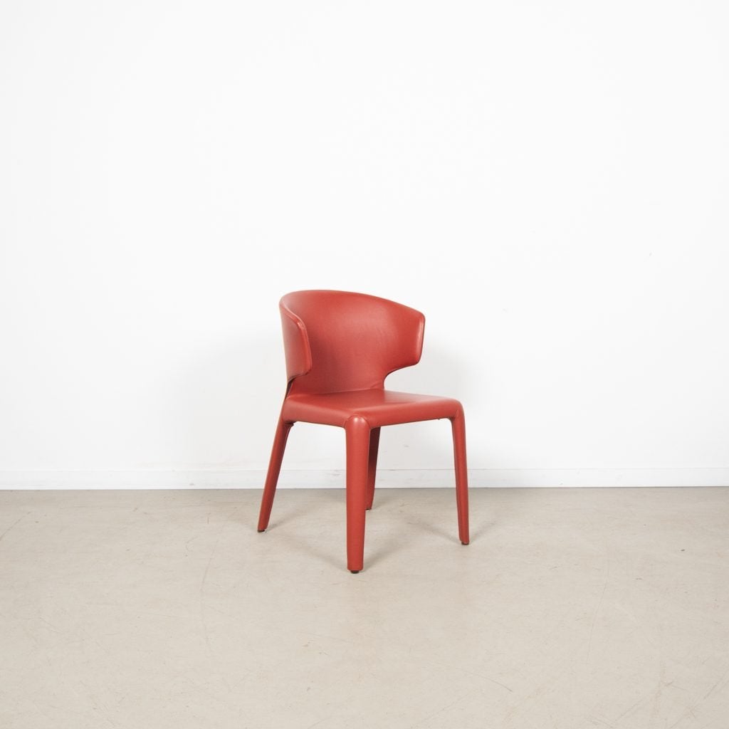 Cassina Hola Stoel Rood Leer, Niet ingevuld, Zo goed als nieuw, Niet ingevuld, Niet ingevuld