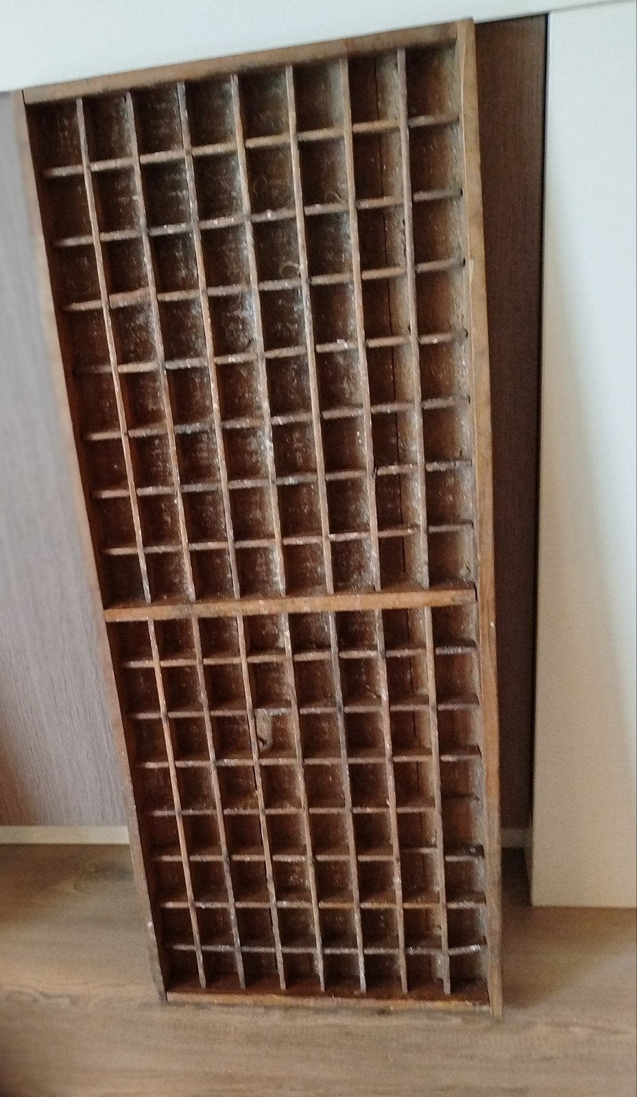 Antieke houten letterbak - Vintage opbergvakken, Ophalen