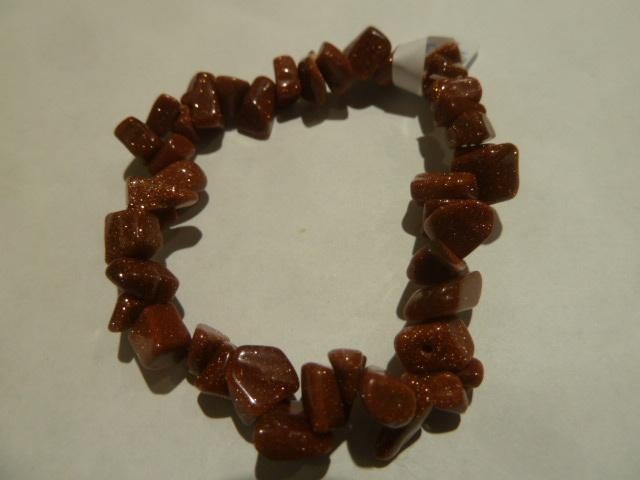 Armband van goudsteen, Ophalen of Verzenden, Nieuw, Bruin, Elastiek