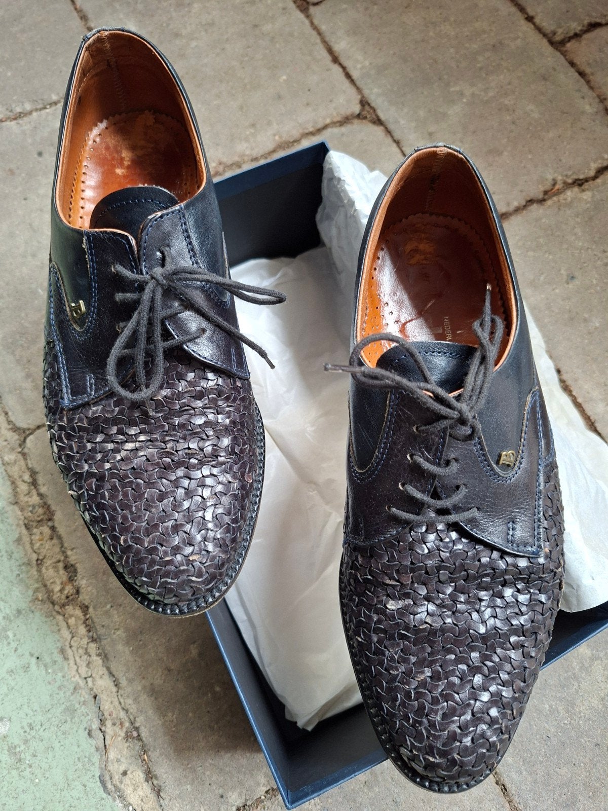 herenschoen maat 42 leer, Blauw, Ophalen of Verzenden, Zo goed als nieuw, Veterschoenen