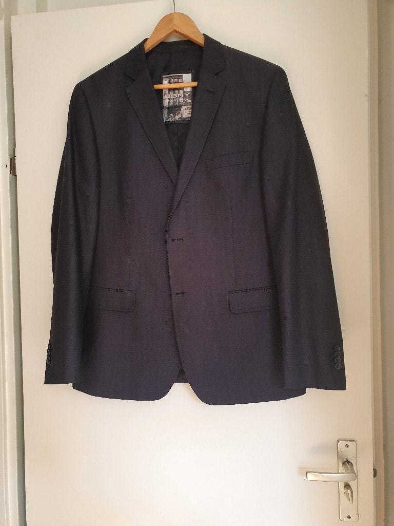 Stijlvol herenkostuum slim fit mt 54, natuurlijke materialen, Kleding | Heren, Ophalen of Verzenden, Zo goed als nieuw, Maat 52/54 (L)