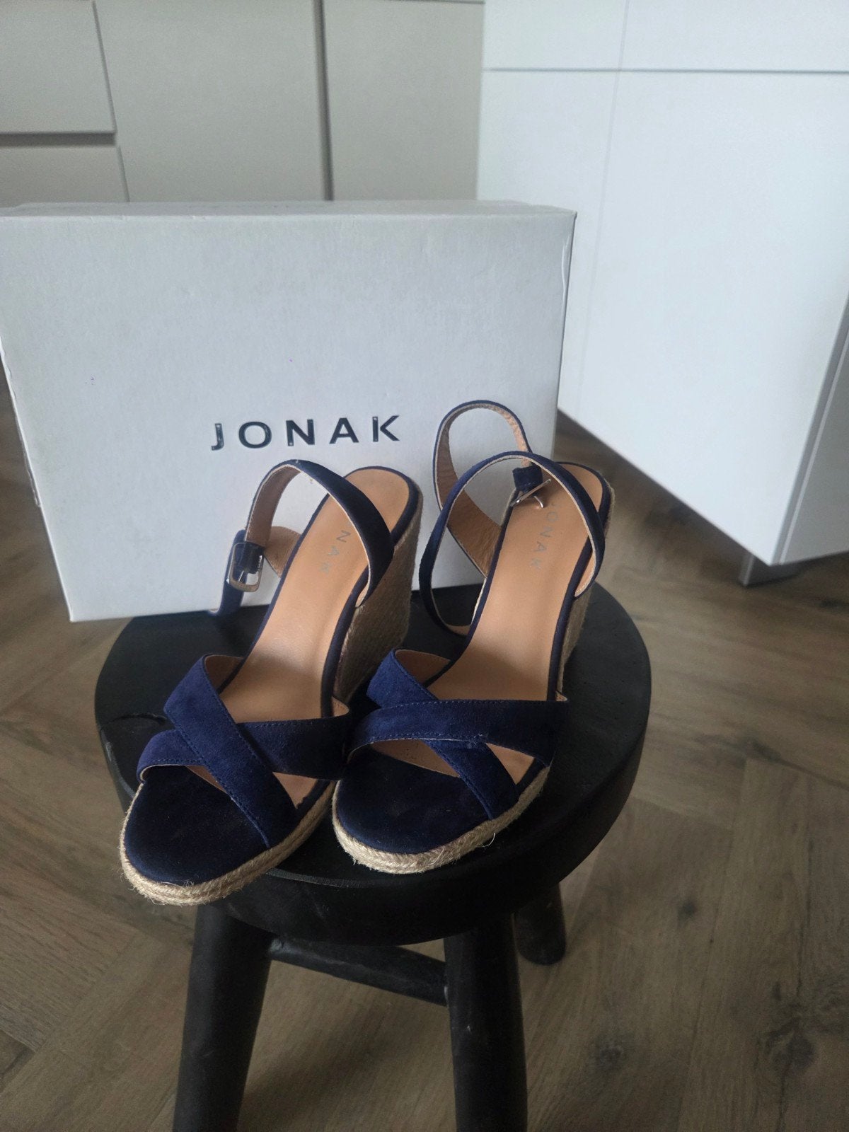 Jonak sleehakken maat 36, donkerblauw, Ophalen, Blauw, Sandalen of Muiltjes, Jonak
