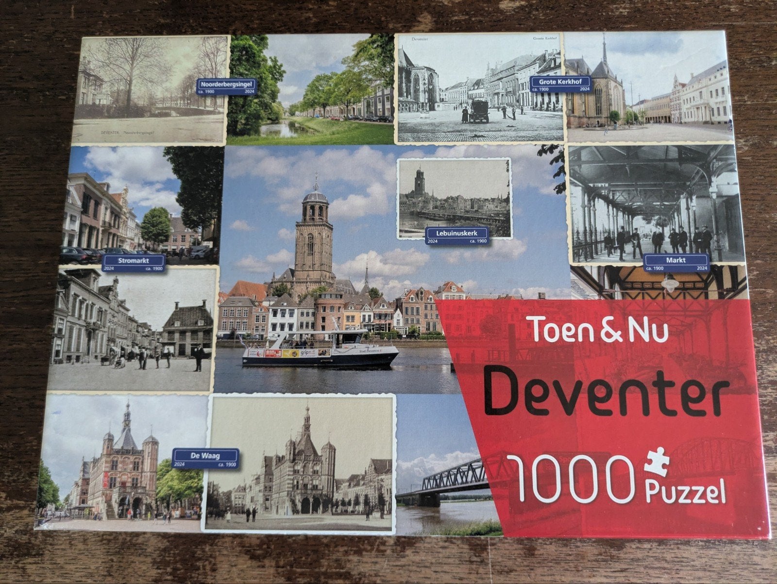 Deventer Toen & Nu 1000 stukjes puzzel, Hobby en Vrije tijd, Denksport en Puzzels, Zo goed als nieuw, Legpuzzel, 500 t/m 1500 stukjes