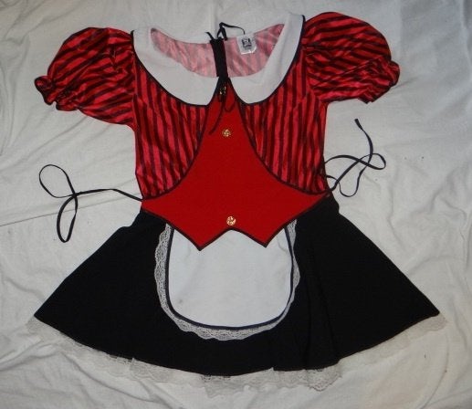 Leuke rood/zwart/wit SERVEERSTER jurk - Halloween tip, Kleding | Dames, Maat 38/40 (M), Ophalen of Verzenden, Halloween, Kleding