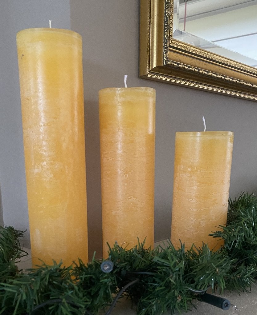 set van 3 Bika krulkaarsen in de kleur zonnegeel 333150, Overige merken, Geel, Nieuw, Ophalen of Verzenden