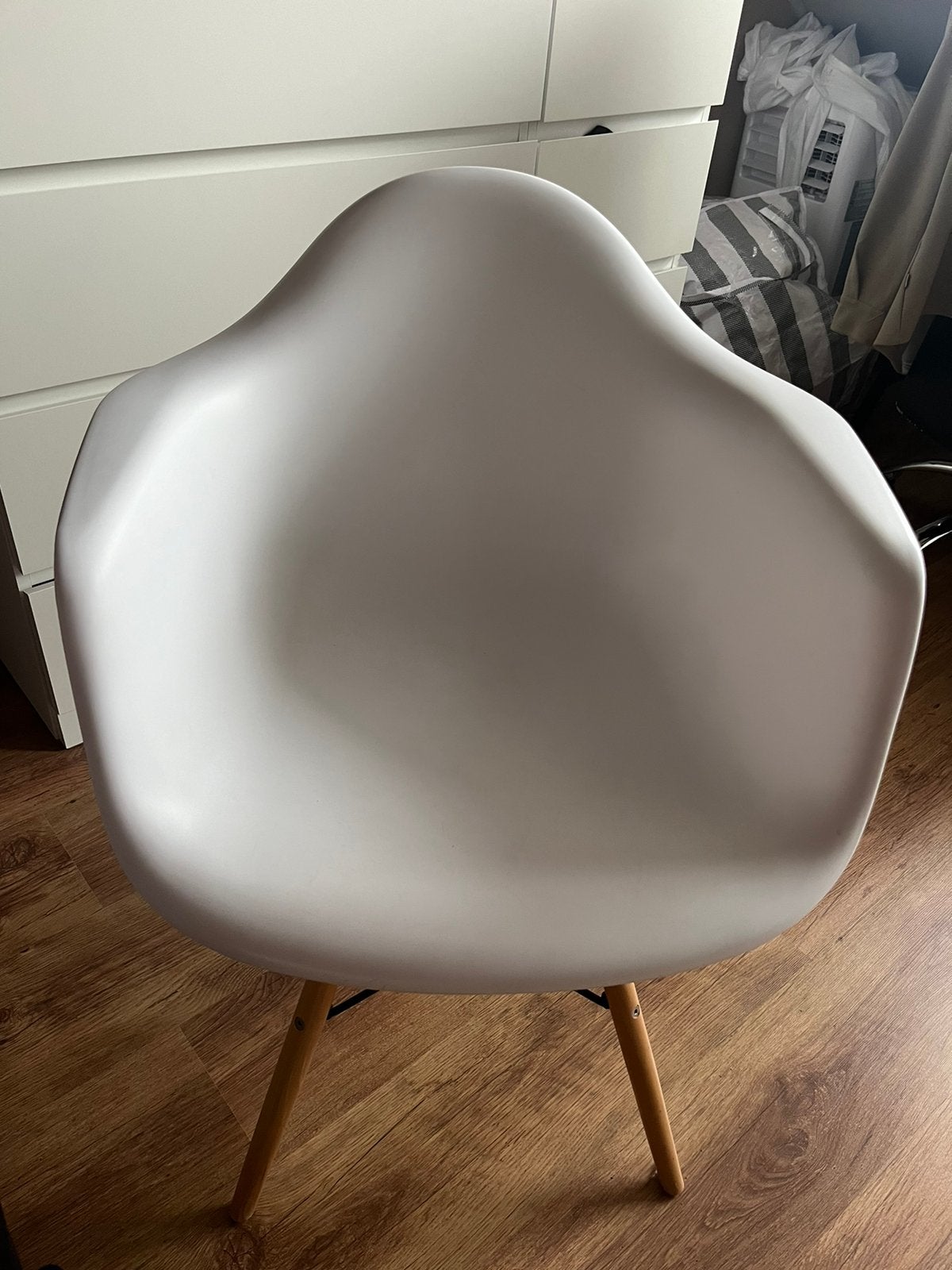 Witte kuipstoel, Ophalen, Kunststof, Wit, Zo goed als nieuw