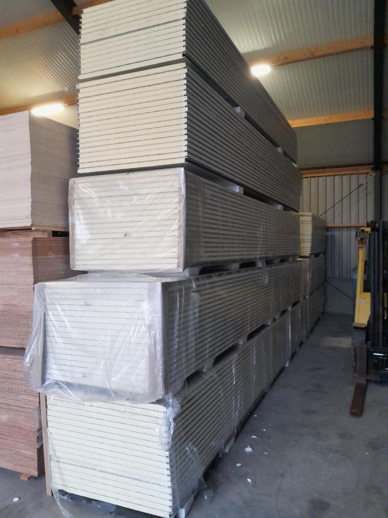 sandwichpanelen 40mm antraciet en wit op voorraad, 4 tot 8 cm, Sandwich, Ophalen of Verzenden, 15 m² of meer