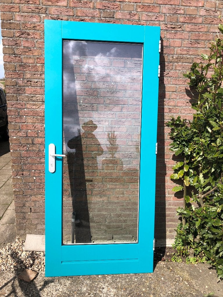 |hardhouten buitendeur |balkondeur| dubbelglas| 212X94 |, Doe-het-zelf en Verbouw, Deuren en Horren, Ophalen, Gebruikt, 80 tot 100 cm