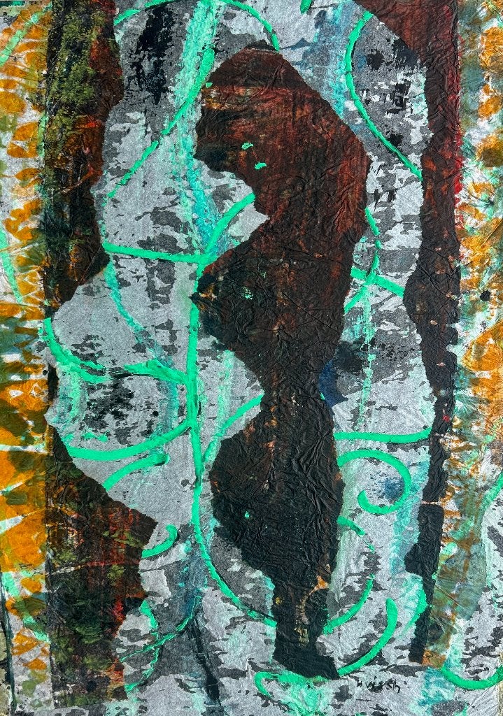 Gemengde techniek Henry Visch     ZOMEROPRUIMING, Antiek en Kunst, Origineel, Verzenden, Abstract, Overige techniek