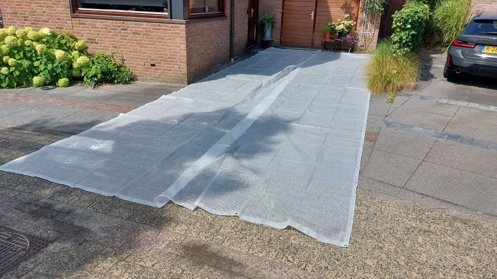 Transparant zeil met ogen - Ideaal voor diverse toepassingen, Doe-het-zelf en Verbouw, Zeil en Folie, Ophalen, Gebruikt, 15 m² of meer