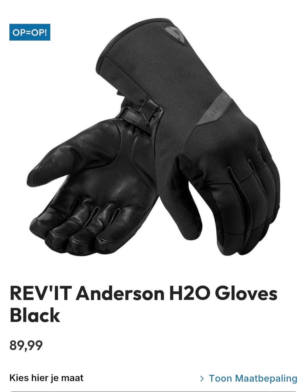 REV'IT Anderson H20 handschoenen zwart geitenleer maat M, Ophalen of Verzenden, Nieuw zonder kaartje, Handschoenen, REV'IT!