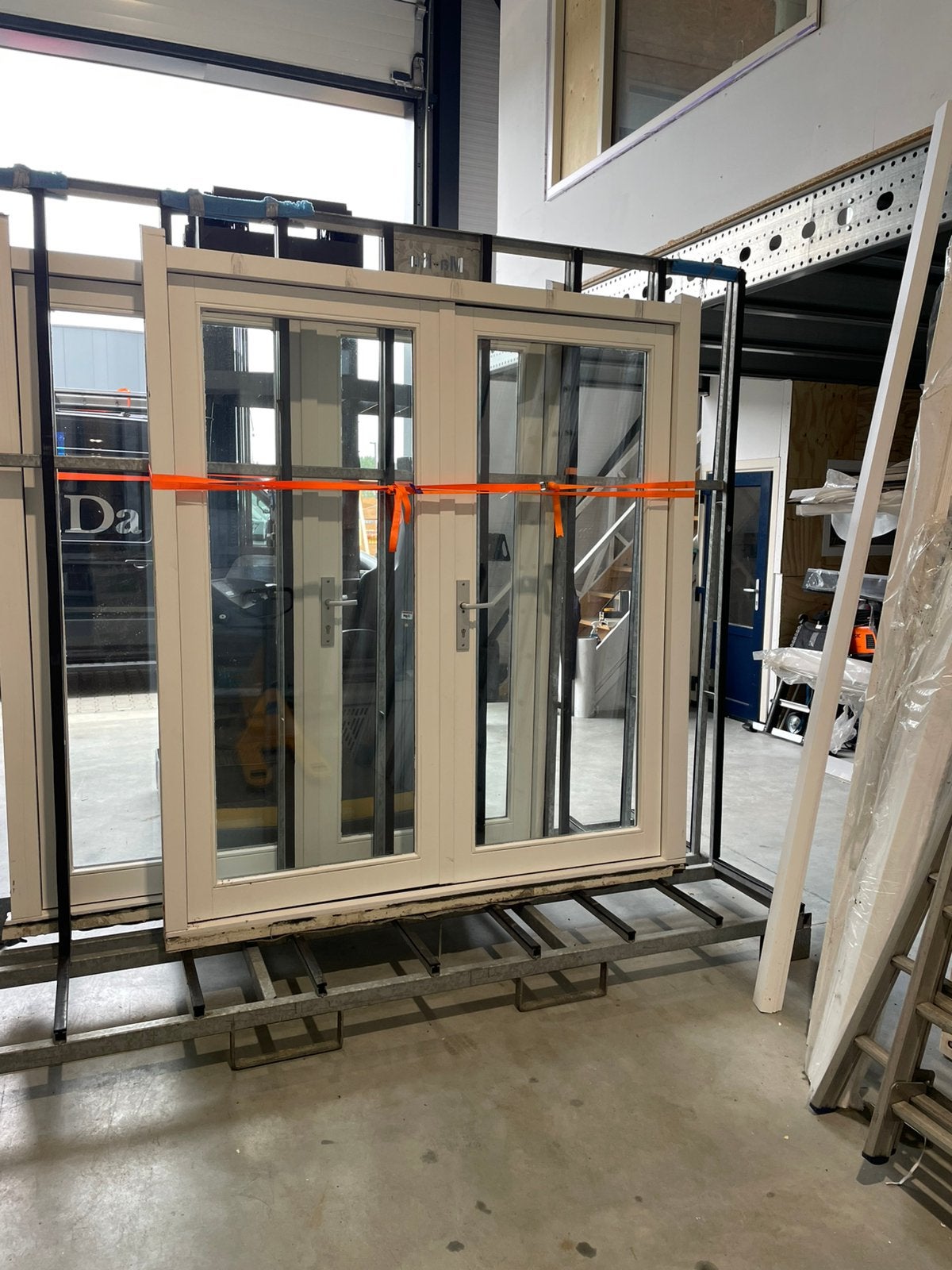 2 sets dubbele tuindeuren, Doe-het-zelf en Verbouw, Glas en Ramen, Ophalen, Gevelraam of Ruit, Gebruikt, 160 cm of meer