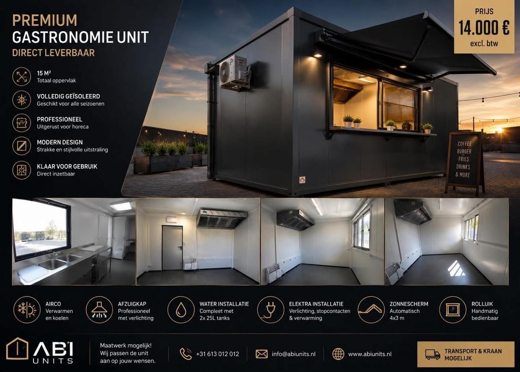 Premium Horeca Unit - Direct Leverbaar & Volledig geïsoleerd, Ophalen
