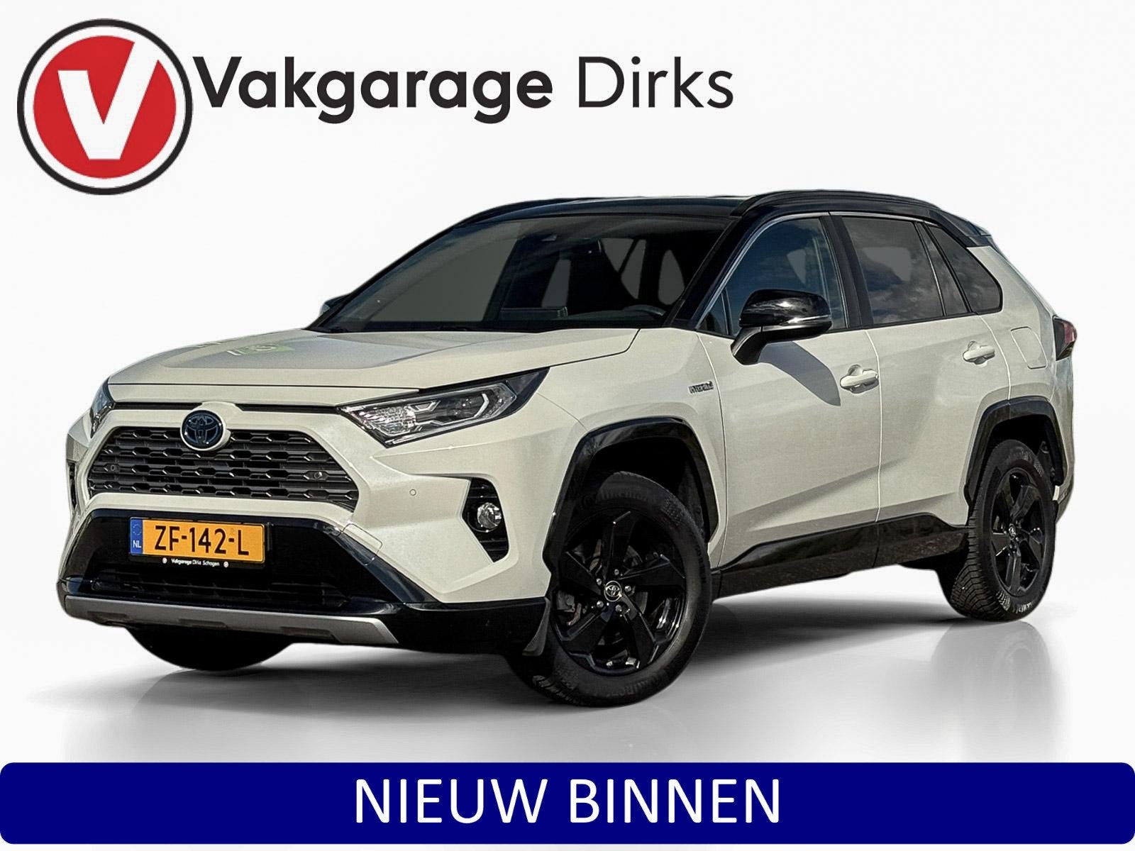 Toyota RAV4 2.5 Hybrid Bi-Tone ✅ Leder ✅ JBL ✅ Stuurve, Auto's, Stof, Gebruikt, Euro 6, 4 cilinders