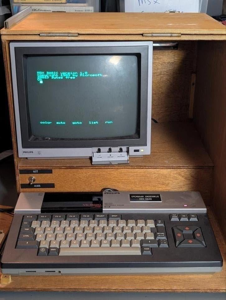 Philips MSX V6-8020 – Onderwijsuitvoering in Ingebouwde Kist, Computers en Software, Vintage Computers, Ophalen, ., ., PHILIPS MSX