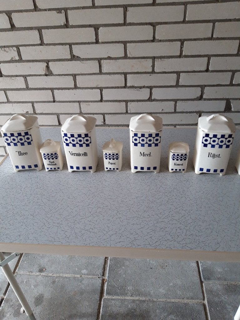 Vintage voorraadpotten set - Thea, Vermicelli, Meel, Rijst, Ophalen