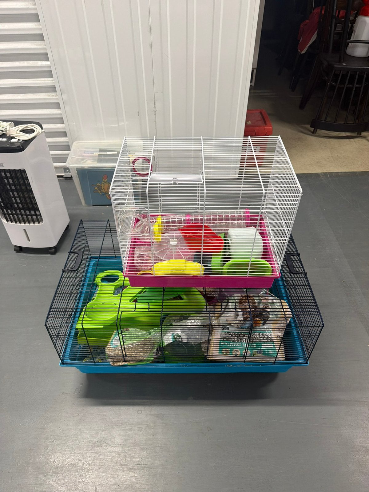 2x hamsterkooi, Dieren en Toebehoren, Kooi, Minder dan 75 cm, Zo goed als nieuw, Ophalen
