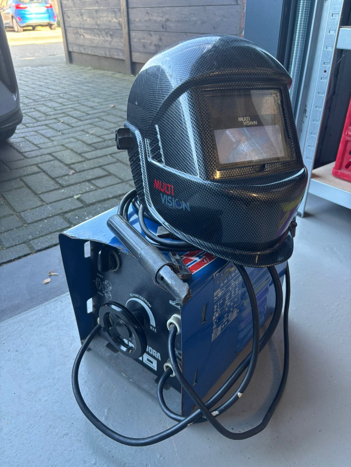 Cebora 160A Elektrode Lasapparaat met MultiVision laskap, Ophalen, Gebruikt, 150 tot 250 ampère, Elektroden