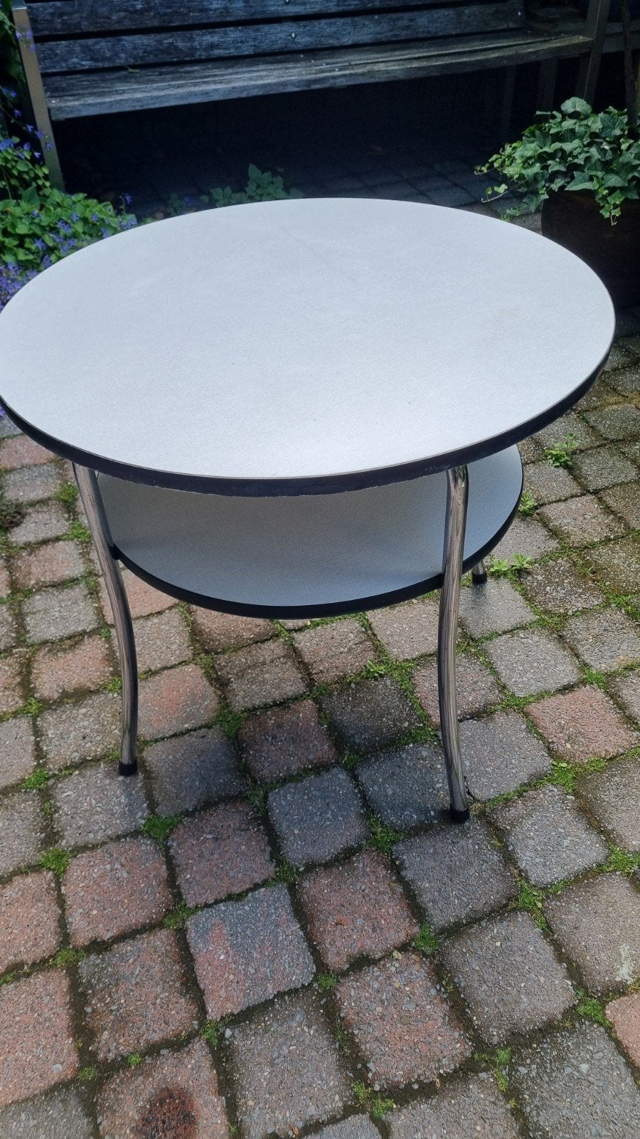 Jaren '50 Gispen 503? bijzettafel met formica bladen, Ophalen