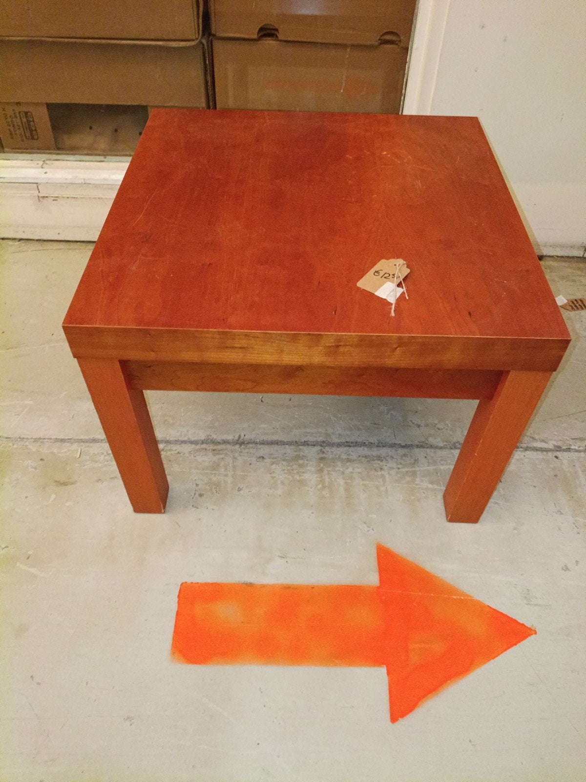 Vierkante houten bijzettafel 55x55x40 cm, Huis en Inrichting, Tafels | Salontafels, Ophalen, Gebruikt, 50 tot 100 cm, Vierkant