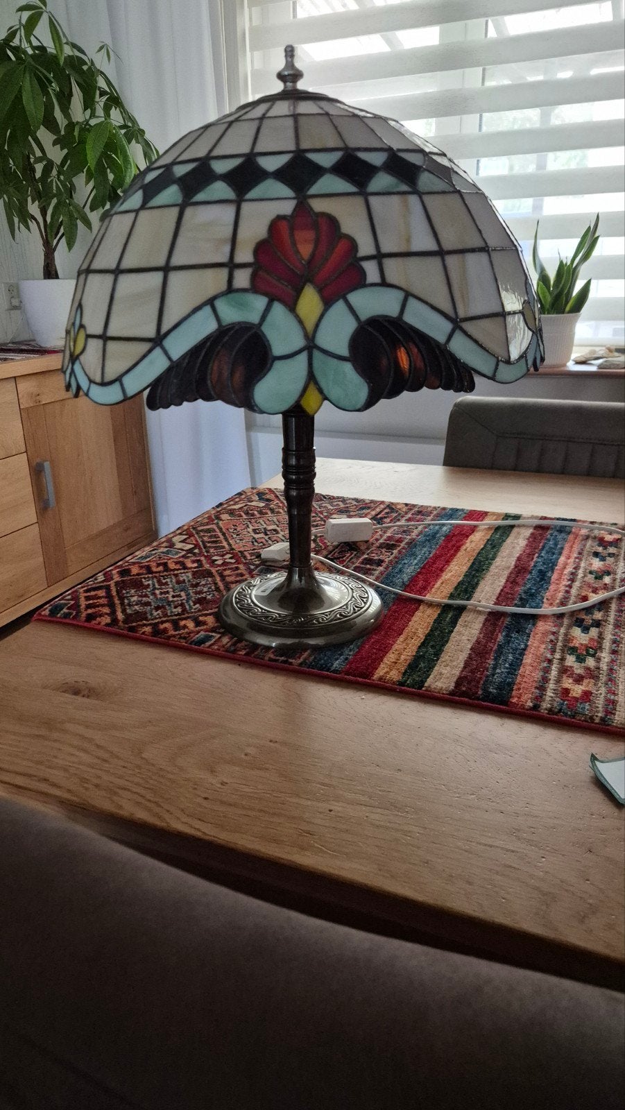 Prachtige Tiffany Stijl Tafellamp - Handgemaakt Glas, Ophalen