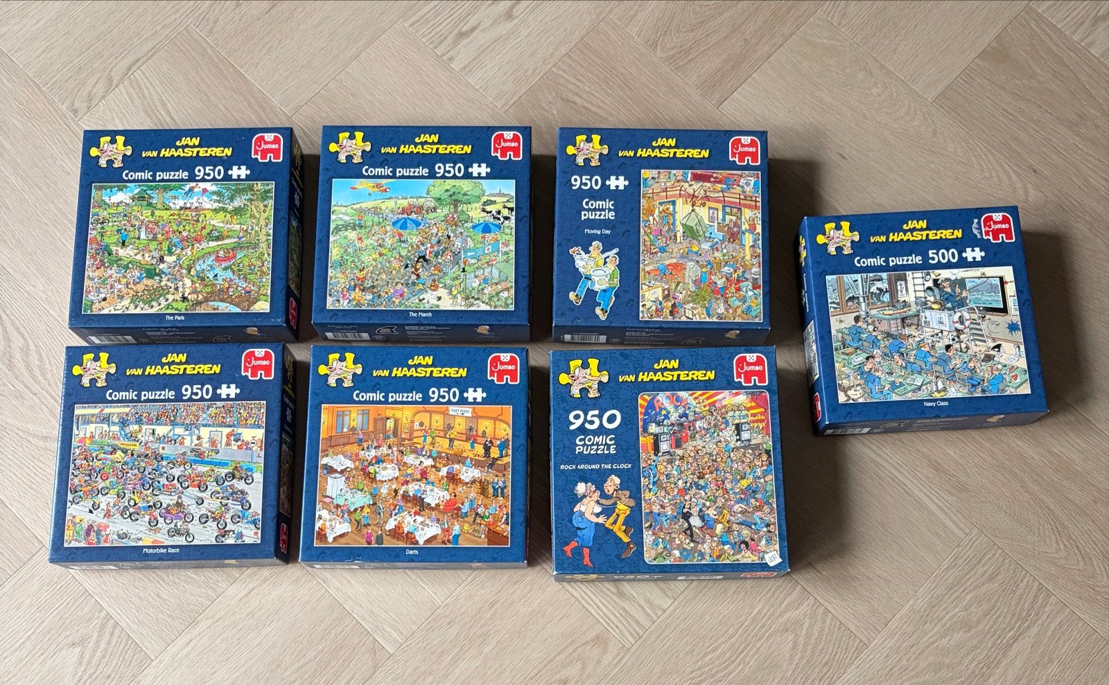 Jan van Haasteren Puzzels - 7 Stuks, Ophalen, 500 t/m 1500 stukjes, Gebruikt, Legpuzzel