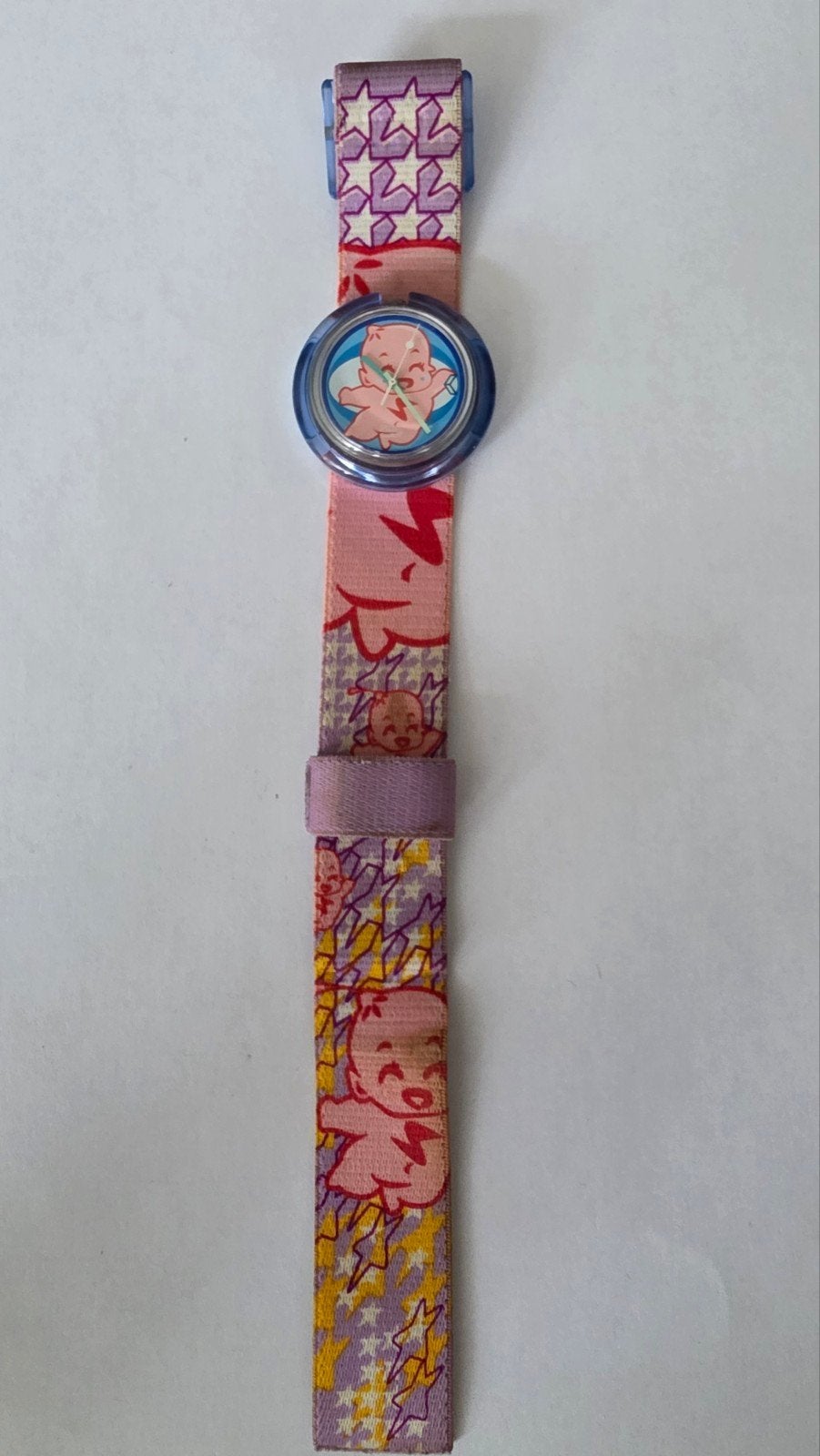 vintage Midi Pop Swatch "Super Baby" (PMI100), Sieraden, Tassen en Uiterlijk, Kunststof, Gebruikt, Polshorloge, Swatch