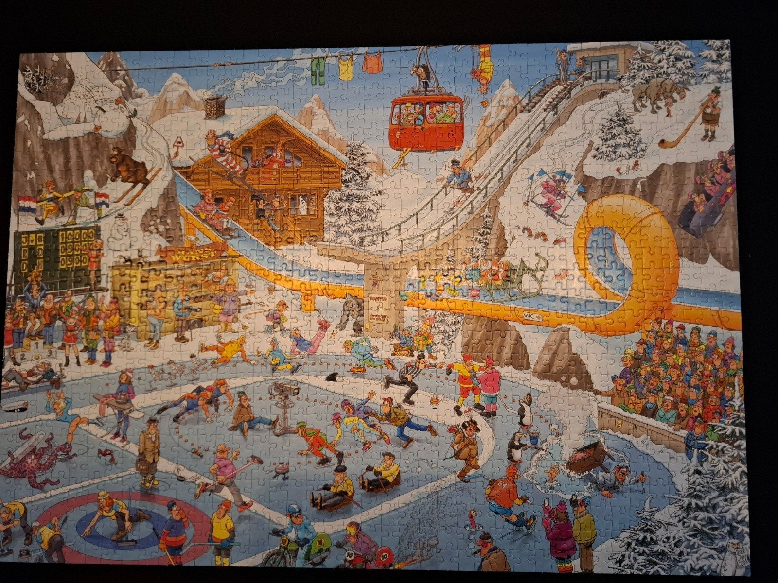 Haasteren, De Winterspelen, 1000 stukjes, Ophalen of Verzenden, 500 t/m 1500 stukjes, Zo goed als nieuw, Legpuzzel