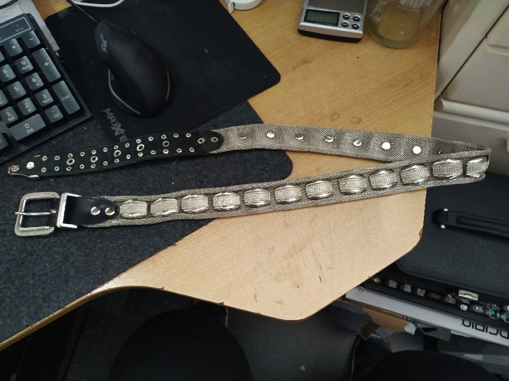 Metalen vintage punkriem, Overige kleuren, 5 cm of meer, Tailleriem, Ophalen of Verzenden