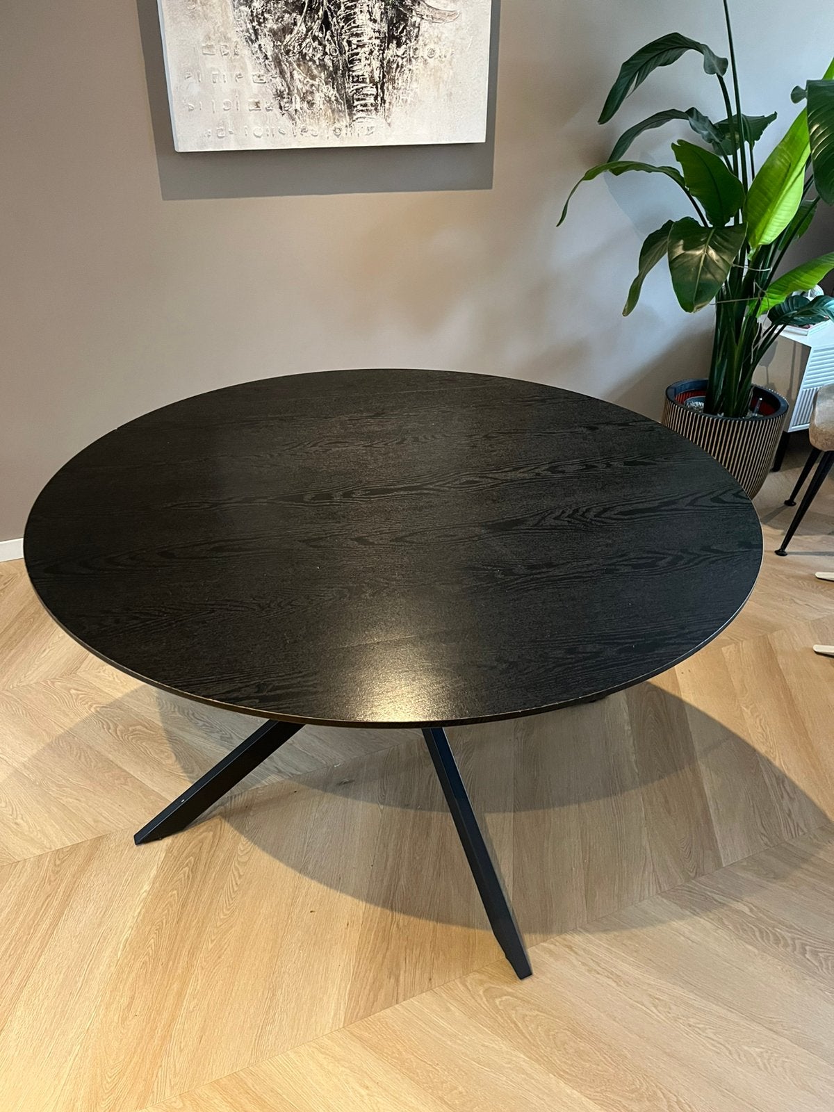 Ronde eettafel zwart, Ophalen, Gebruikt, Rond, 75 – 100