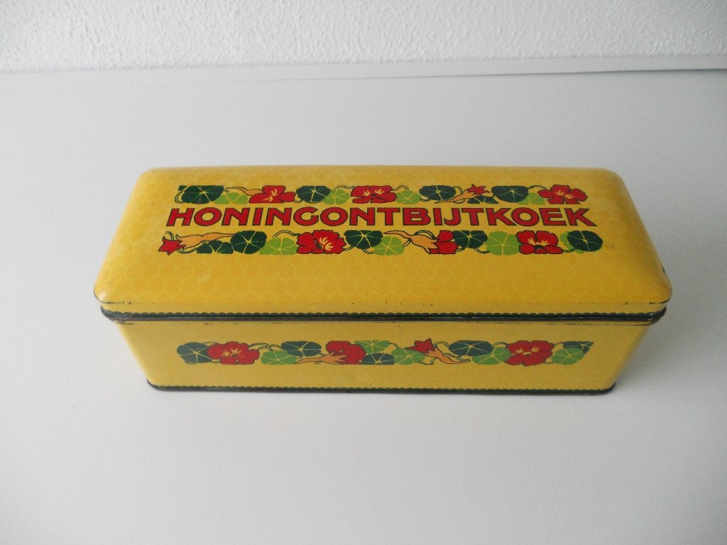Oud honingontbijtkoekblik van Verkade, Ophalen of Verzenden