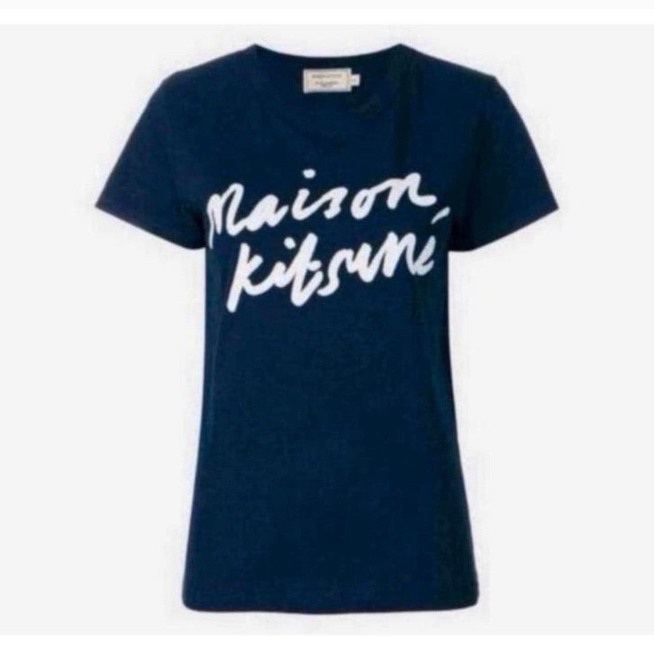 T-SHIRT MAISON KITSUNÉ LOGO TEE - Nieuw tshirt L navy blauw, L, Blauw, Maat 42/44 (L), Nieuw