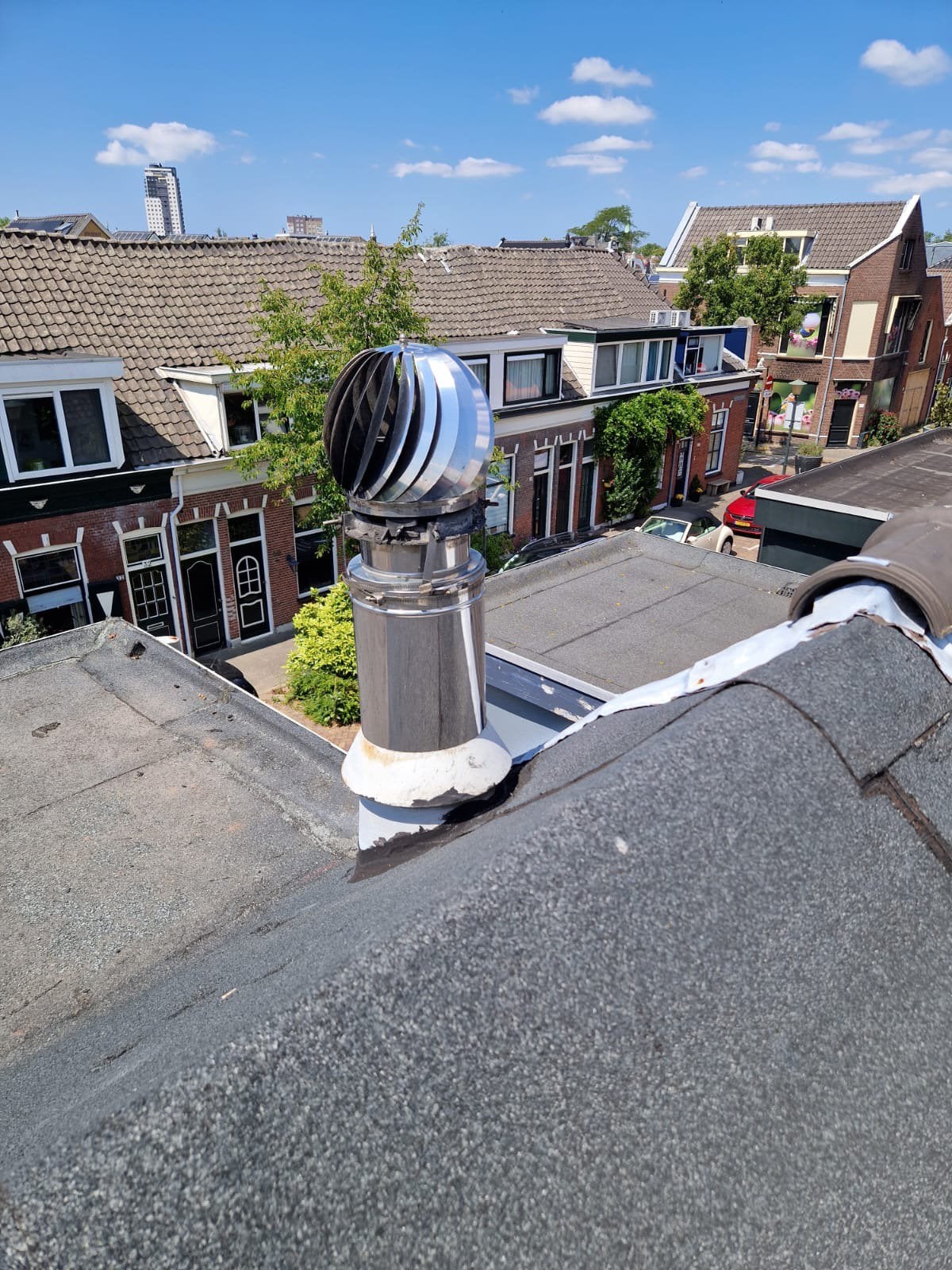 RVS Roterende schoorsteenkap, Ophalen, Zo goed als nieuw, Houthaard